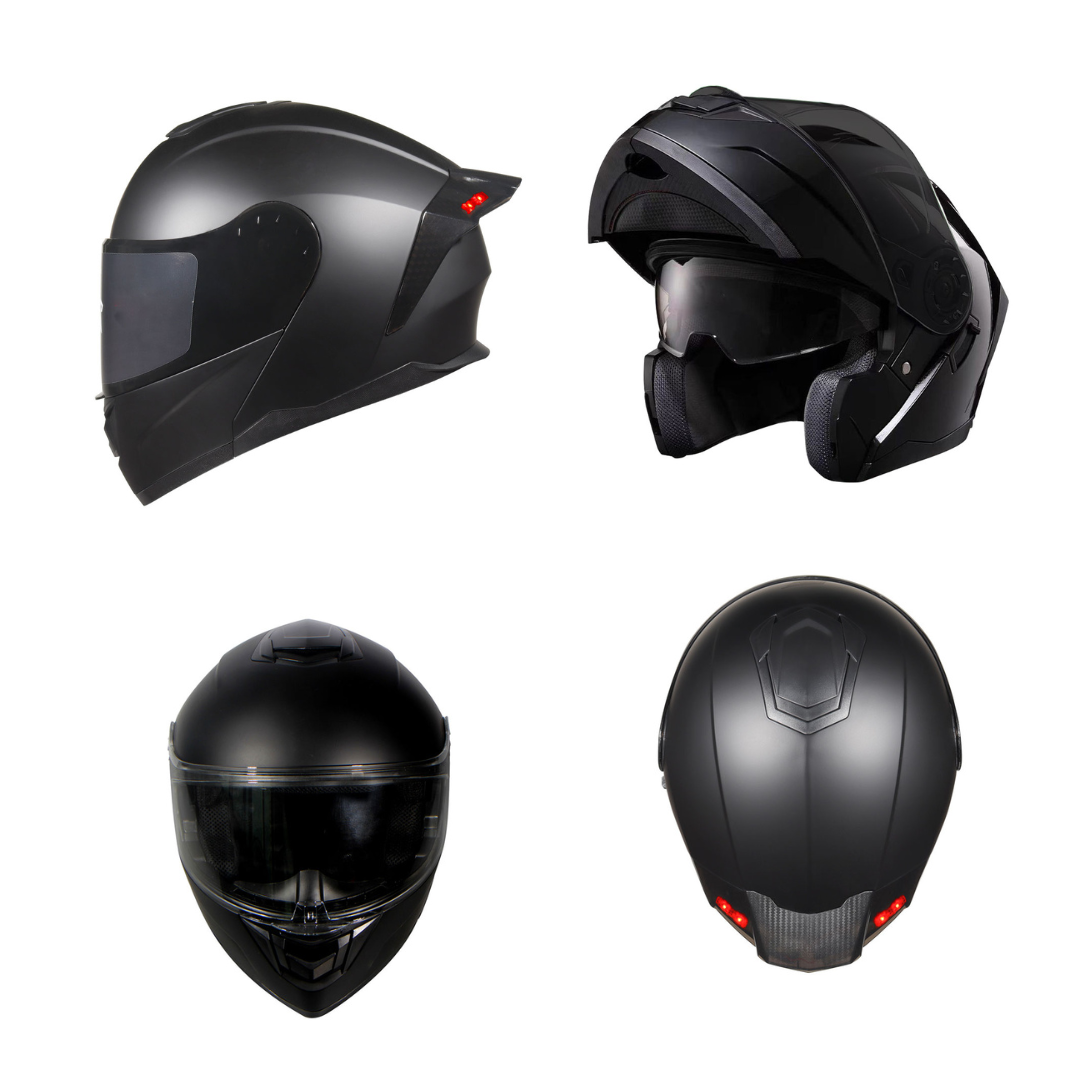 Foto 2 pulgar | Casco Abatible Edge Helmets Oficial Boston color Negro Certificado Dot Moto Talla XL