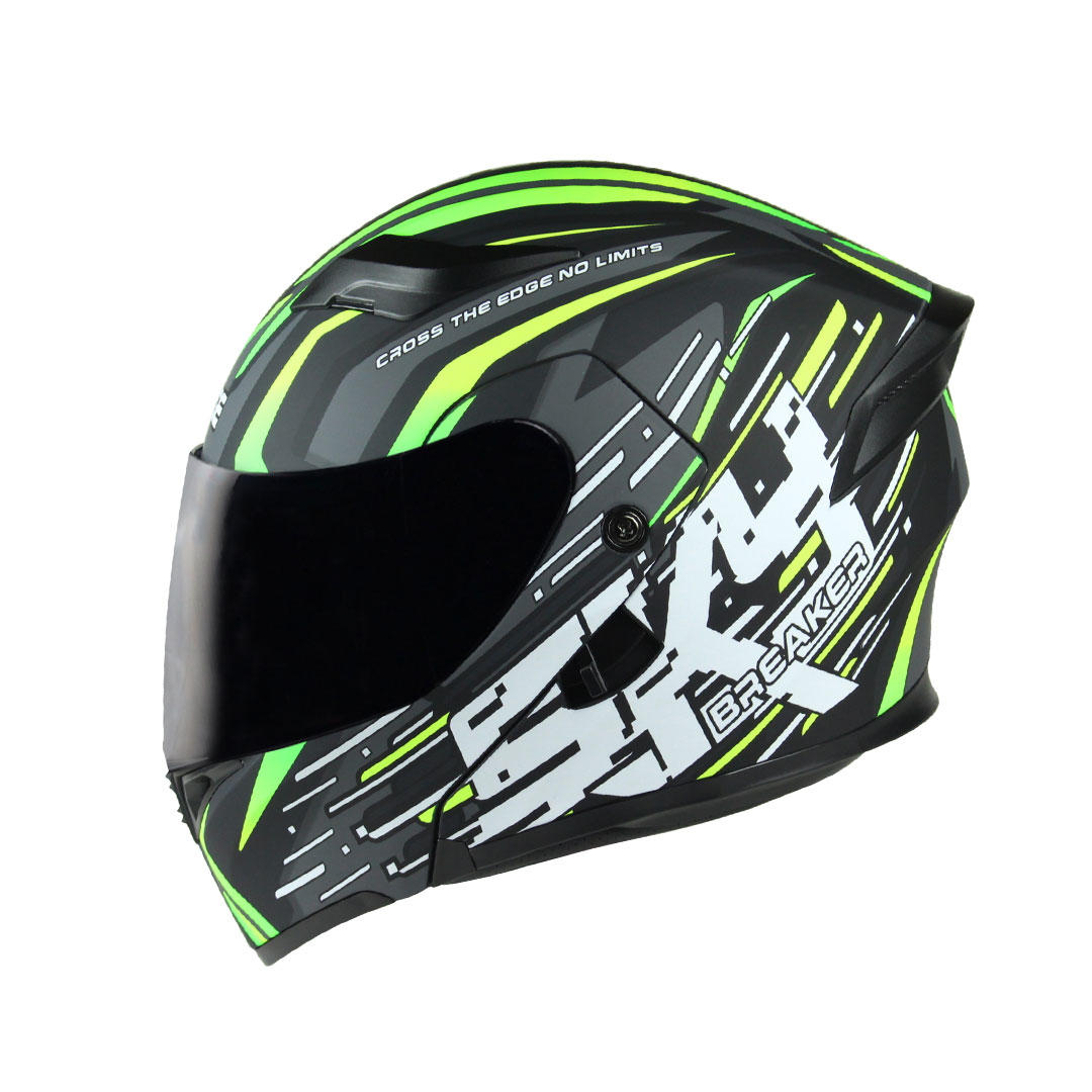 Foto 2 pulgar | Casco Abatible para Motocilista Edge Skybreaker Gris con Verde Certificado Dot Talla XXL