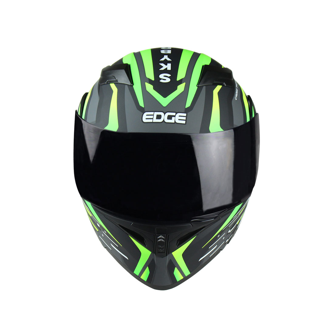 Foto 3 pulgar | Casco Abatible para Motocilista Edge Skybreaker Gris con Verde Certificado Dot Talla XXL
