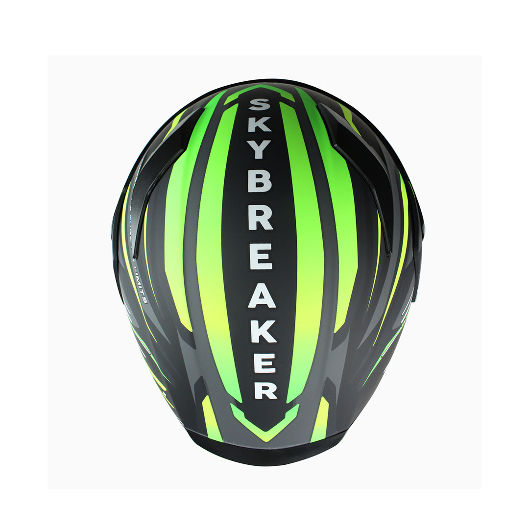 Foto 4 pulgar | Casco Abatible para Motocilista Edge Skybreaker Gris con Verde Certificado Dot Talla XXL