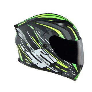 Foto 4 | Casco Abatible para Motocilista Edge Skybreaker Gris con Verde Certificado Dot Talla XXL