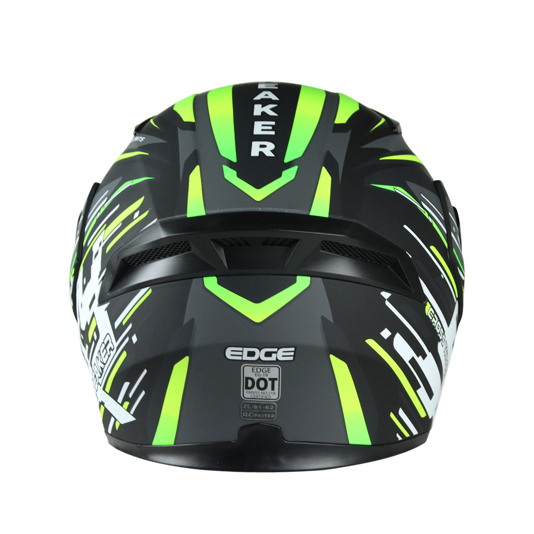 Foto 6 pulgar | Casco Abatible para Motocilista Edge Skybreaker Gris con Verde Certificado Dot Talla XXL