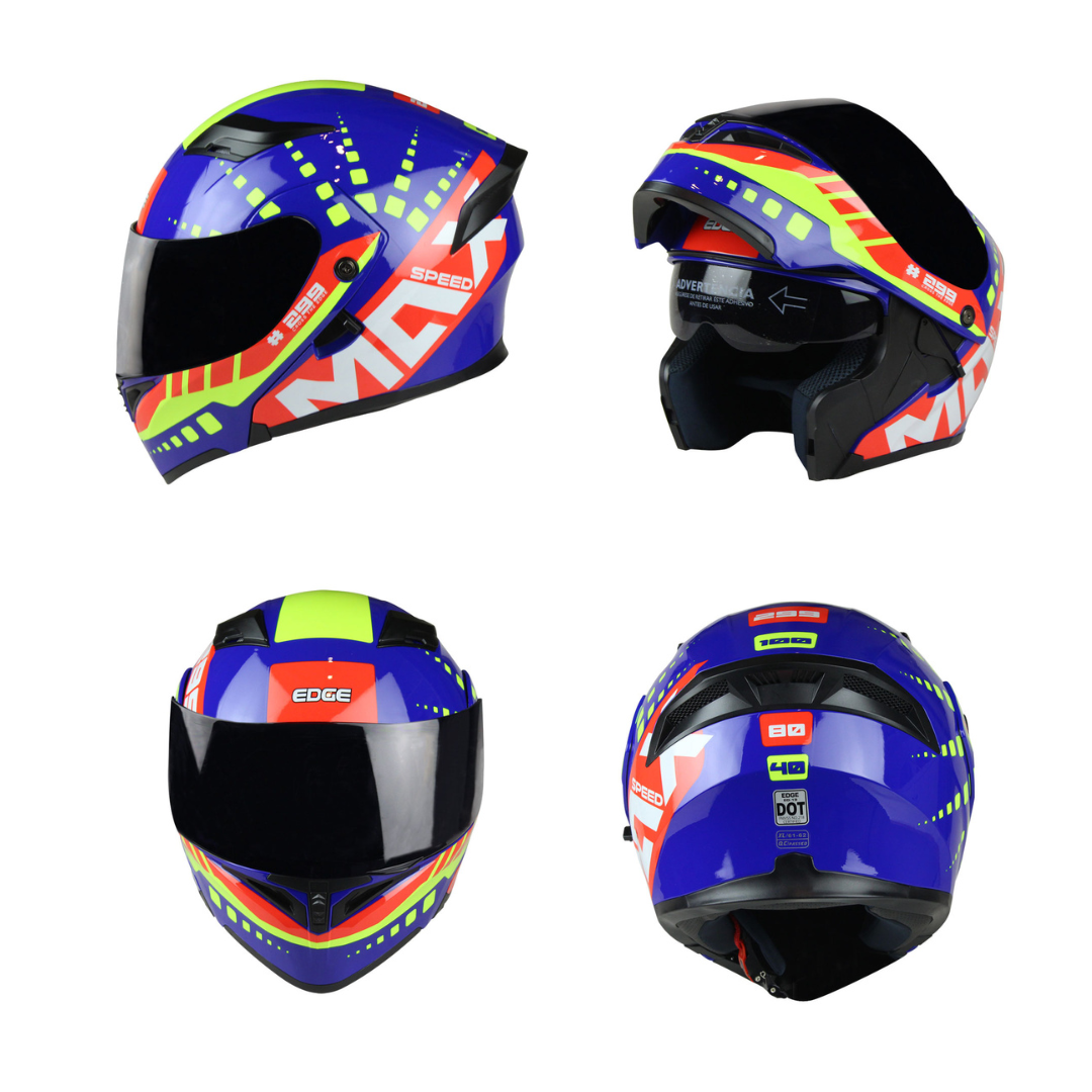 Foto 2 pulgar | Casco Edge Max Speed color Azul Talla Xxl para Motociclista