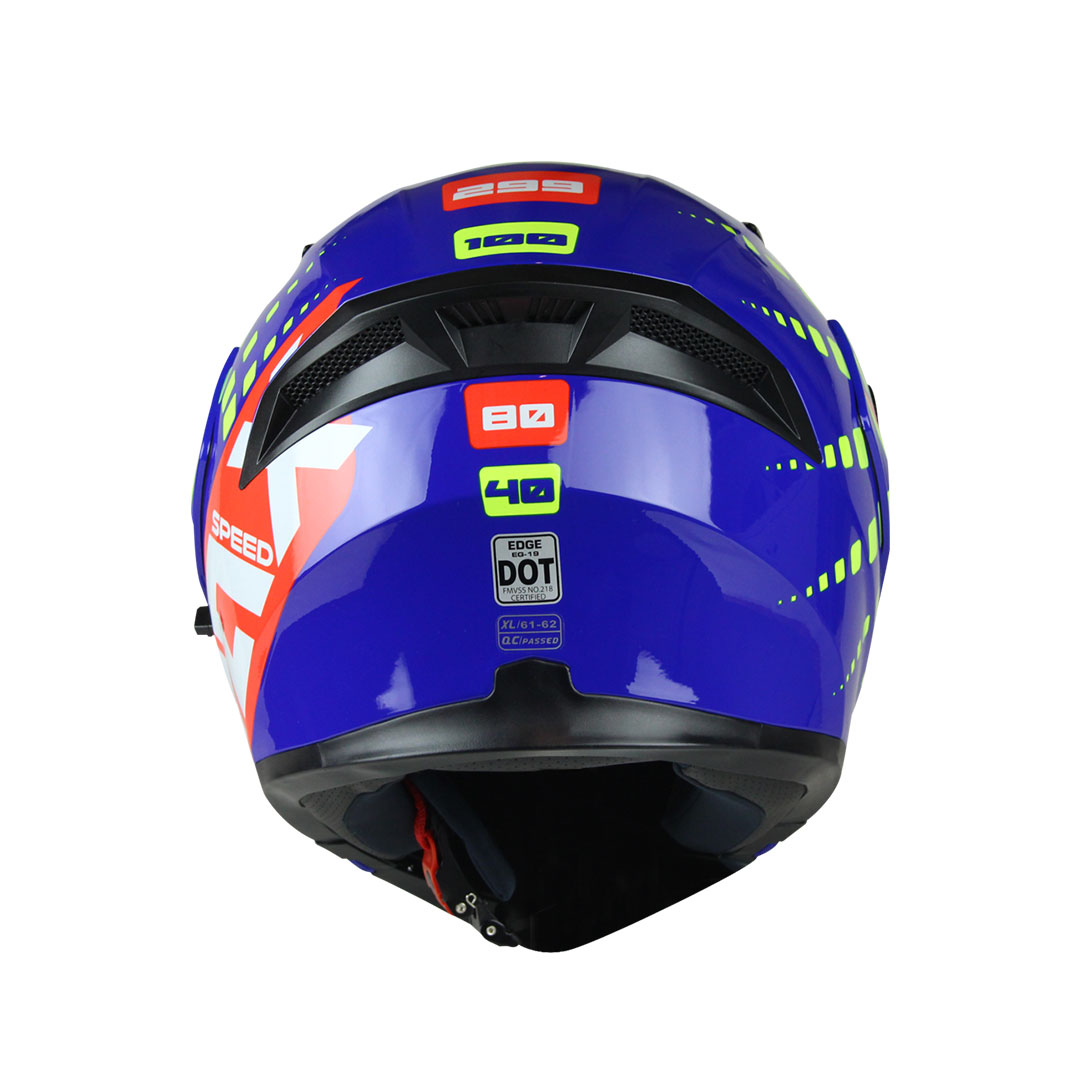 Foto 6 pulgar | Casco Edge Max Speed color Azul Talla Xxl para Motociclista