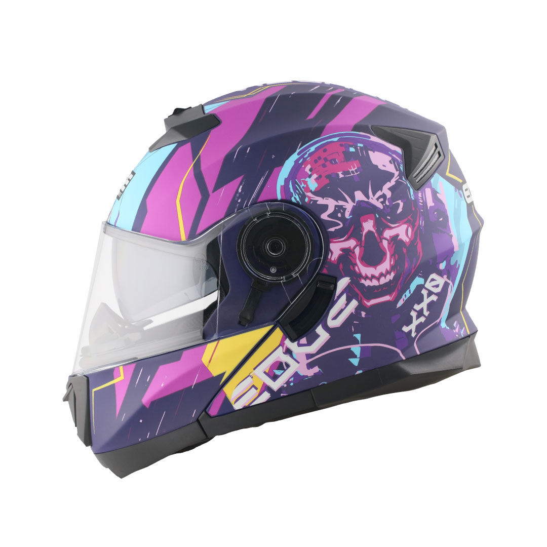 Foto 2 | Casco Abatible Edge Helmets Oficial Euforia Púrpura Certificado Dot Moto