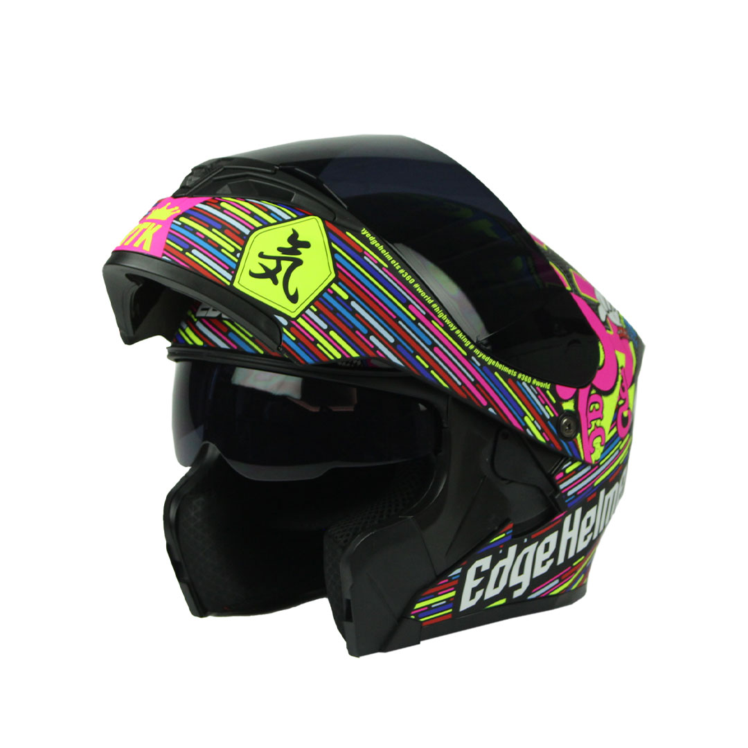 Foto 4 pulgar | Casco Abatible Edge Helmets Oficial Racing 360 Púrpura Certificado Dot Moto
