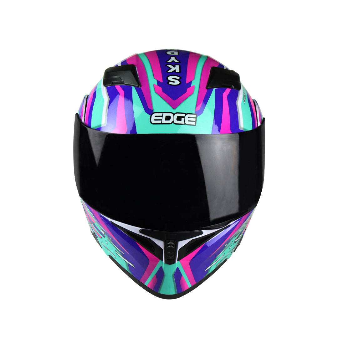Foto 3 pulgar | Casco Edge Skybreaker color Azul Talla M para Motociclista