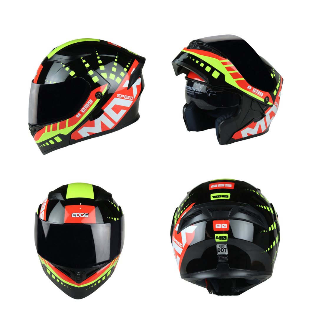 Foto 2 pulgar | Casco Edge Max Speed color Amarillo Talla L para Motociclista
