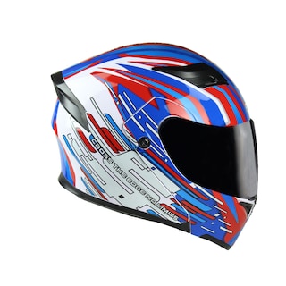 Foto 4 | Casco Abatible Para Moto Edge Helmets Oficial Skybreaker Azul Rojo Certificado Dot Talla L
