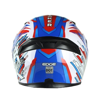 Foto 5 | Casco Abatible Para Moto Edge Helmets Oficial Skybreaker Azul Rojo Certificado Dot Talla L