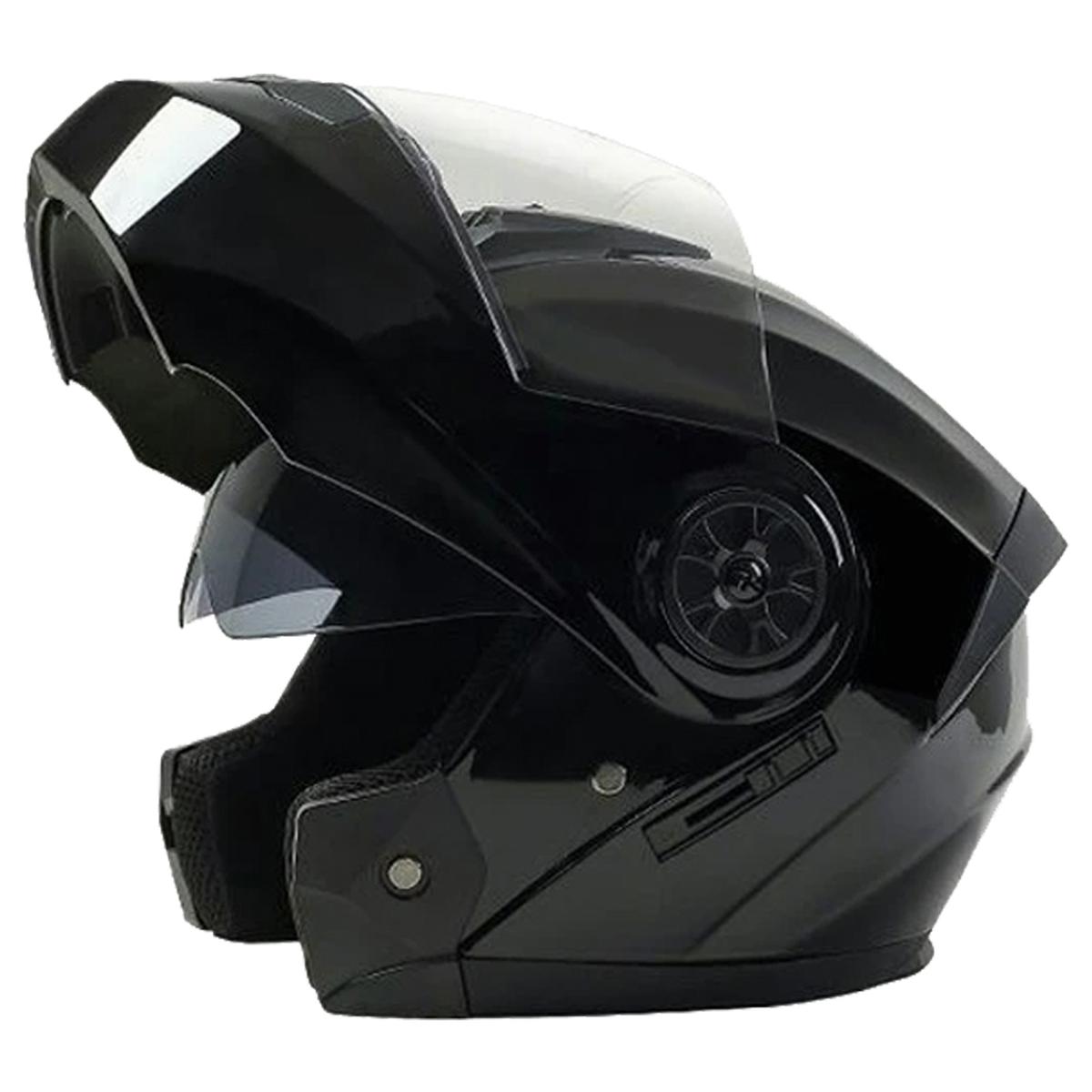 Foto 4 pulgar | Casco Motociclista Seguro Mxbln-002 1pza color Negro Talla M Abatible