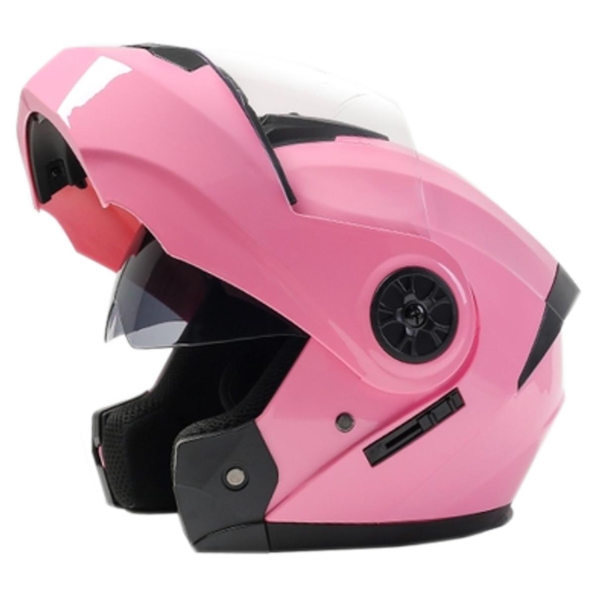 Foto 4 pulgar | Casco Motociclista Seguro FullMotoZone Mxbdl-001 1pza color Rosa Talla S Abatible