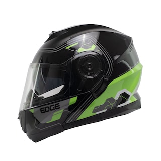Foto 2 | Casco Abatible Edge Helmets Oficial Jet 2 M4 color Negro y Verde Certificado Dot Moto Talla M