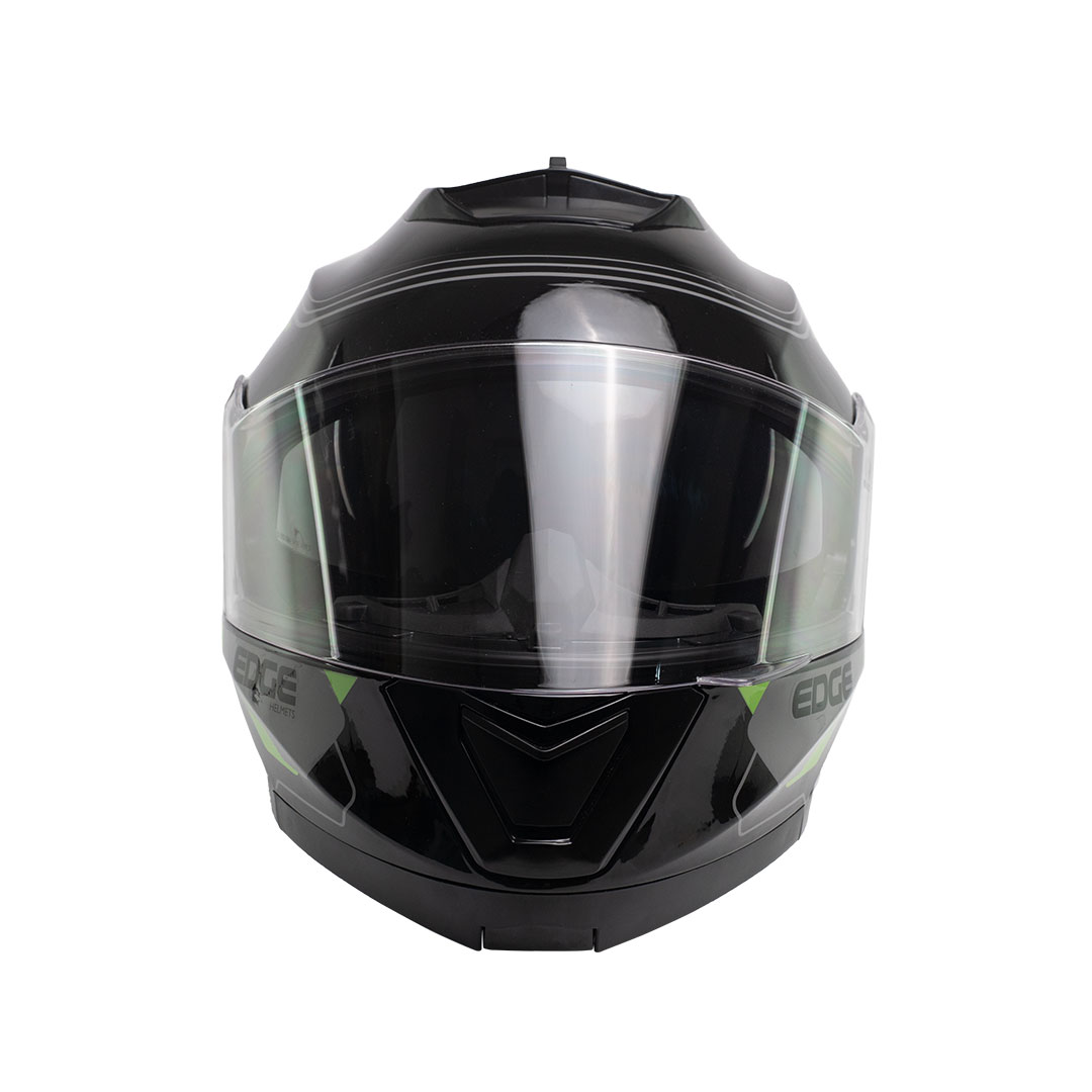 Foto 5 pulgar | Casco Abatible Edge Helmets Oficial Jet 2 M4 color Negro y Verde Certificado Dot Moto Talla M