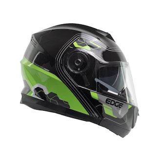 Foto 6 | Casco Abatible Edge Helmets Oficial Jet 2 M4 color Negro y Verde Certificado Dot Moto Talla M