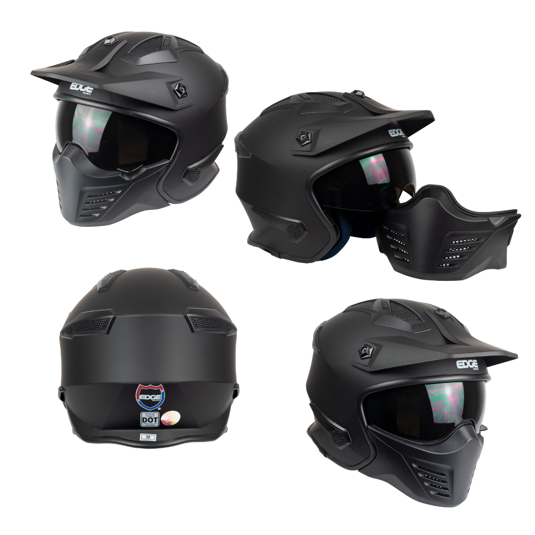 Foto 2 pulgar | Casco Edge Helmets color Negro Talla L para Motociclista
