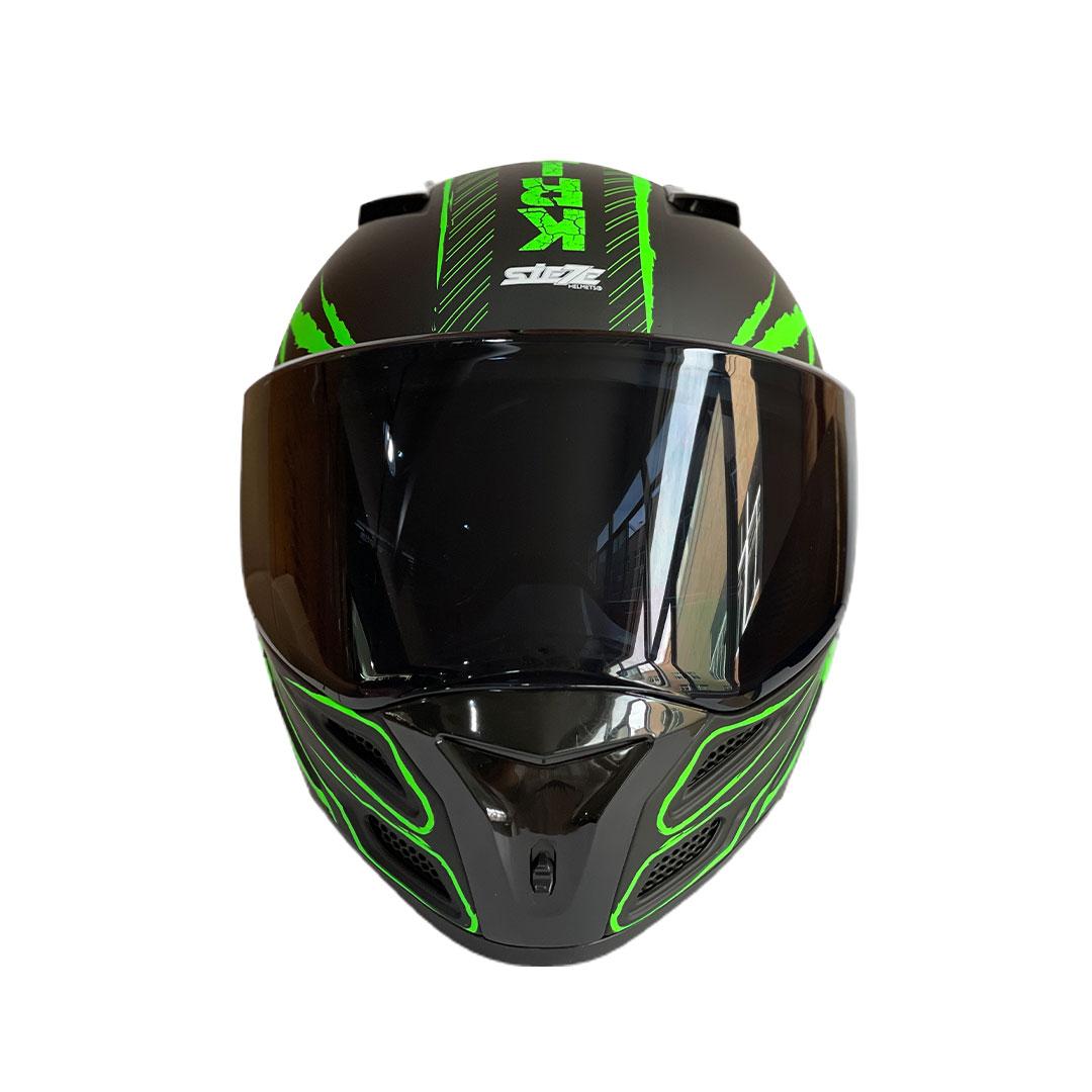 Foto 4 pulgar | Casco Abatible Para Moto Siete Helmets Kryptonite Color Verde Negro Talla M
