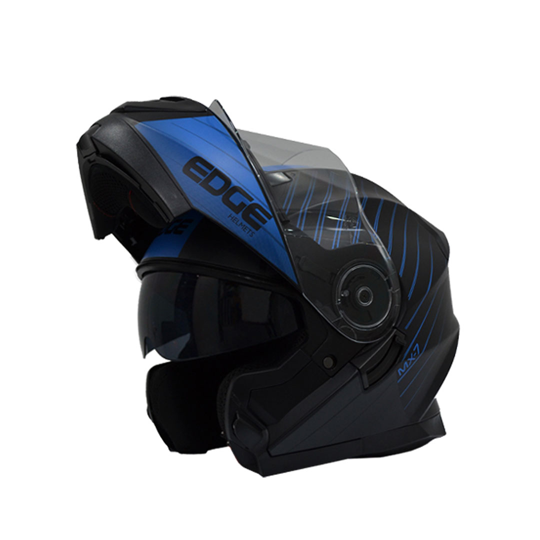 Foto 4 pulgar | Casco Abatible Edge Helmets Oficial Jet 2 Mx-7 Azul Certificado Dot Moto