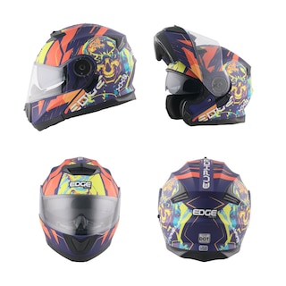 Foto 1 | Casco Abatible Edge Helmets Oficial Euforia Naranja