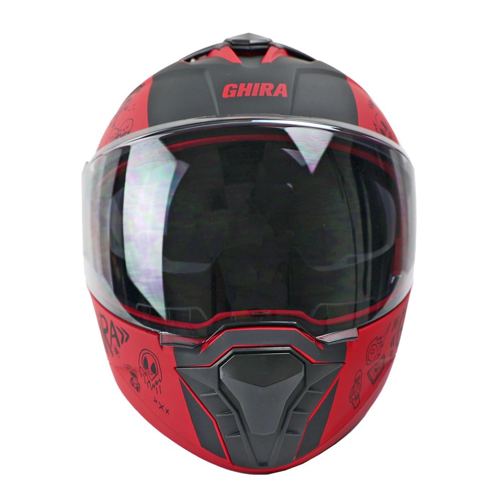 Foto 2 | Casco Ghira Gh1000pro Rojo y Negro Toon Craze Mate Mica Humo Aba SVS