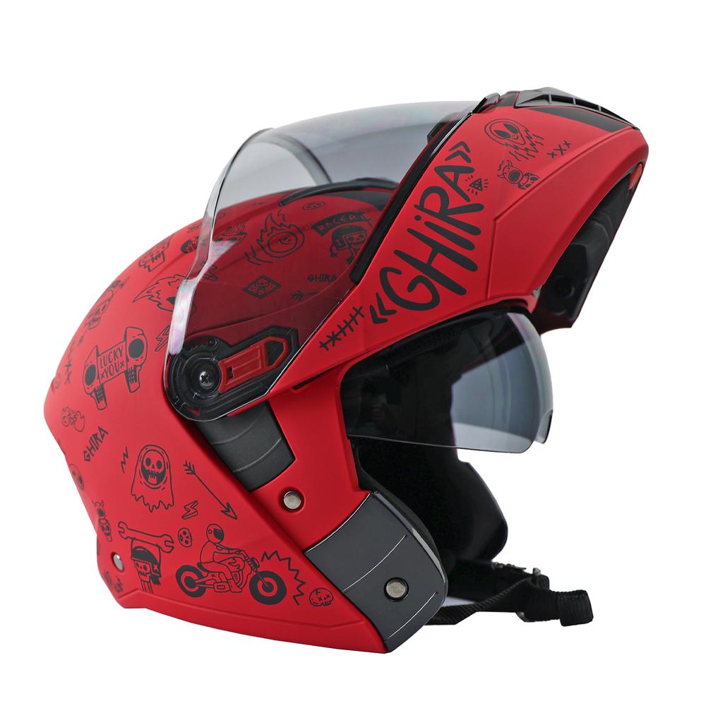 Foto 5 | Casco Ghira Gh1000pro Rojo y Negro Toon Craze Mate Mica Humo Aba SVS