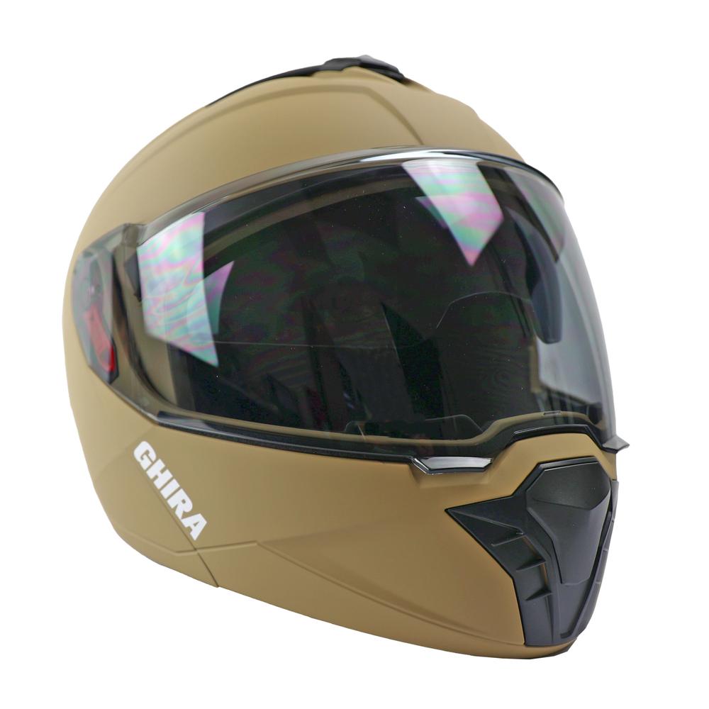 Foto 4 pulgar | Casco Ghira Arena Mate Mica Humo Abatible para Motociclista