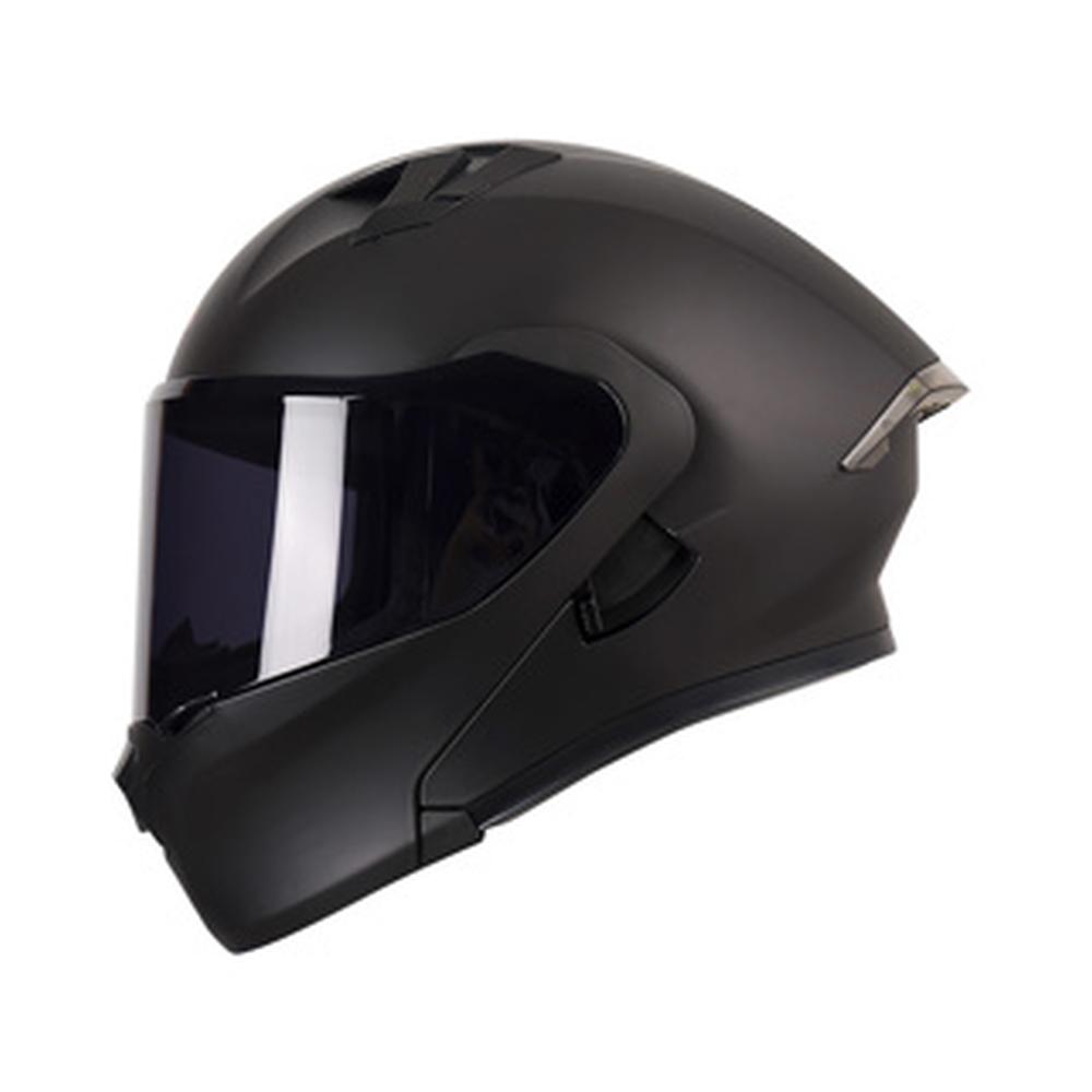 Foto 2 pulgar | Casco Roda Rush Negro Mate Logo Rojo Mica Humo Abatible SVS Negro