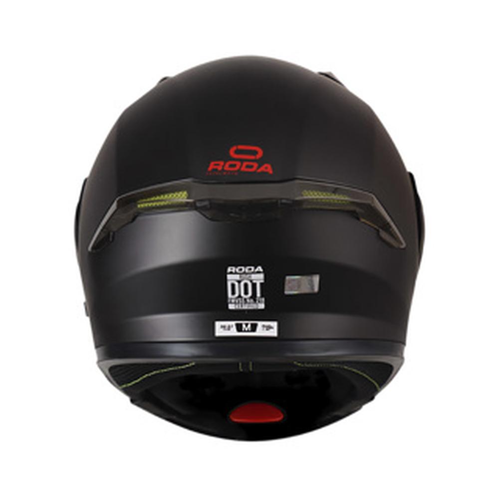 Foto 4 pulgar | Casco Roda Rush Negro Mate Logo Rojo Mica Humo Abatible SVS Negro