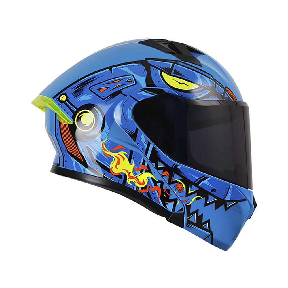 Casco Roda Rush Azul Snapdragon Mica Humo Abatible Svs