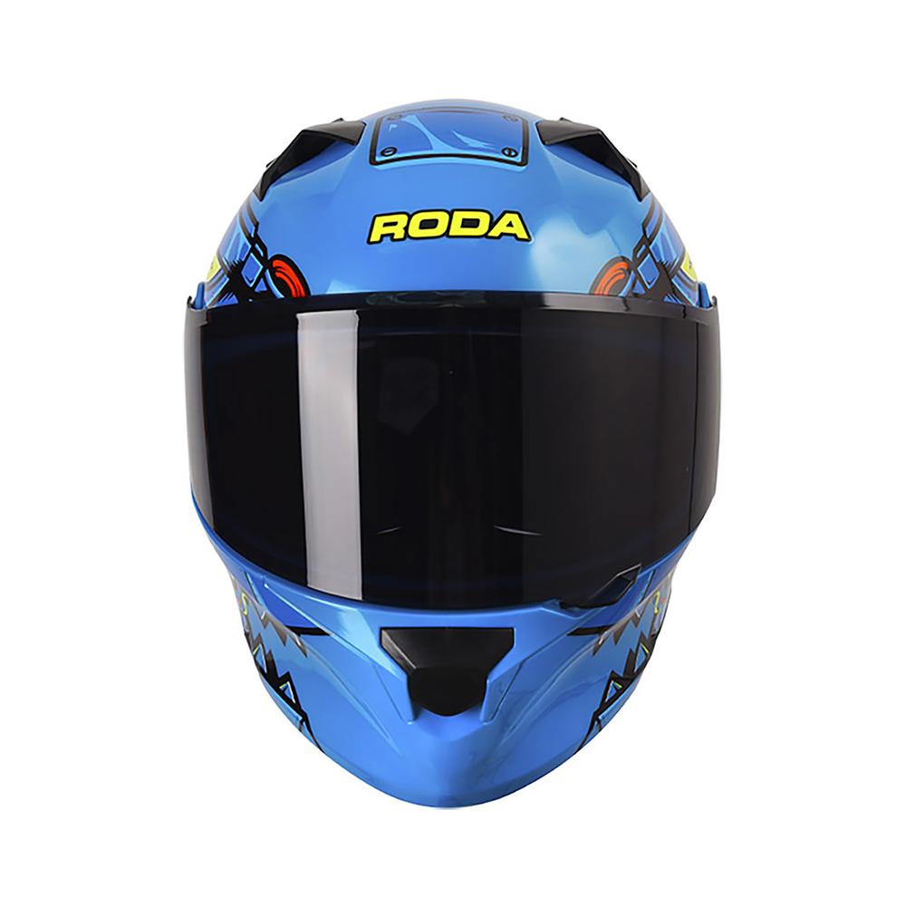 Foto 5 pulgar | Casco Roda Rush Azul Snapdragon Mica Humo Abatible Svs