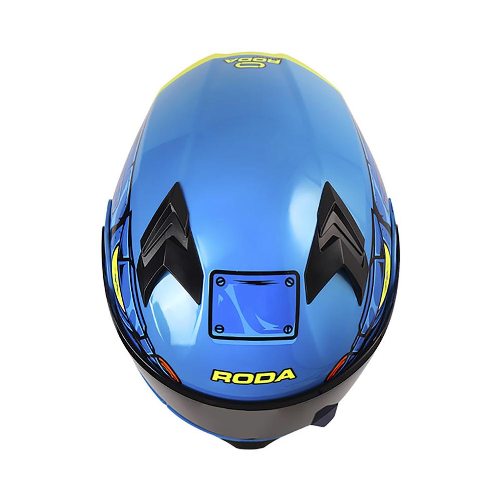 Foto 6 pulgar | Casco Roda Rush Azul Snapdragon Mica Humo Abatible Svs