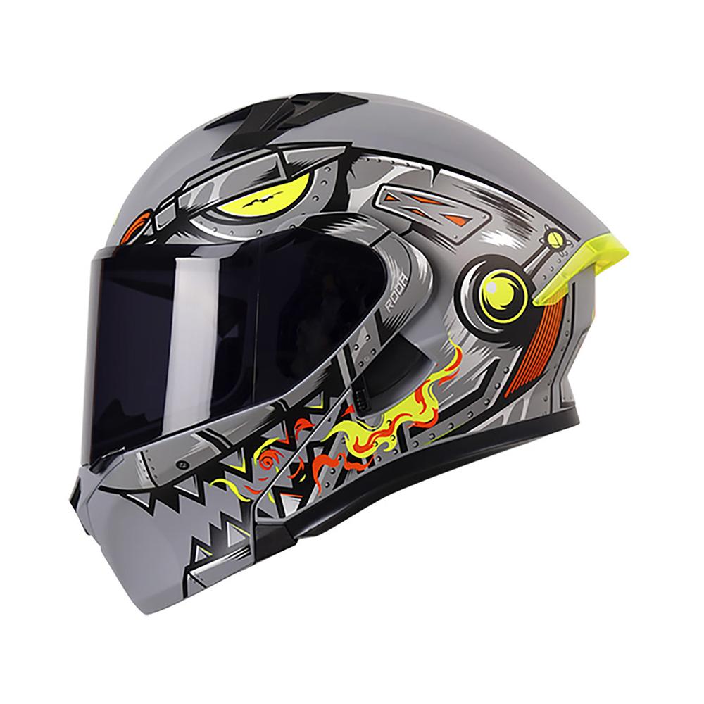 Casco Roda Rush Gris Snapdragon Mate Mica Humo Abatible Svs