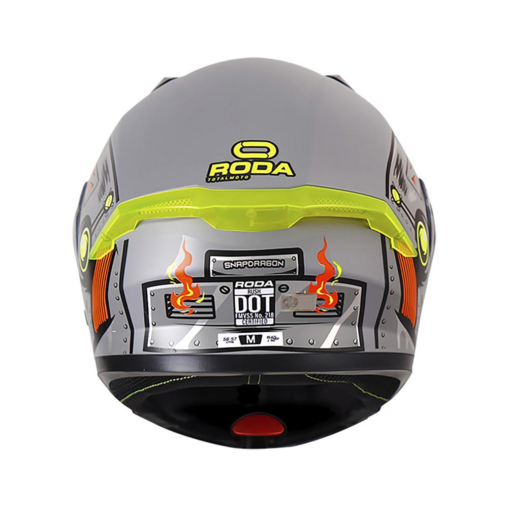 Foto 4 pulgar | Casco Roda Rush Gris Snapdragon Mate Mica Humo Abatible Svs