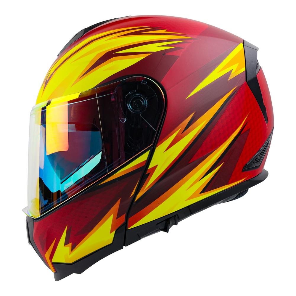 Foto 2 pulgar | Casco Roda Revenge Pro Rojo Mate Thunder Steel Abatible Svs Rojo