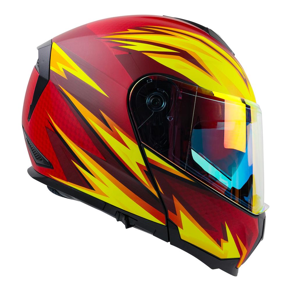 Foto 3 pulgar | Casco Roda Revenge Pro Rojo Mate Thunder Steel Abatible Svs Rojo