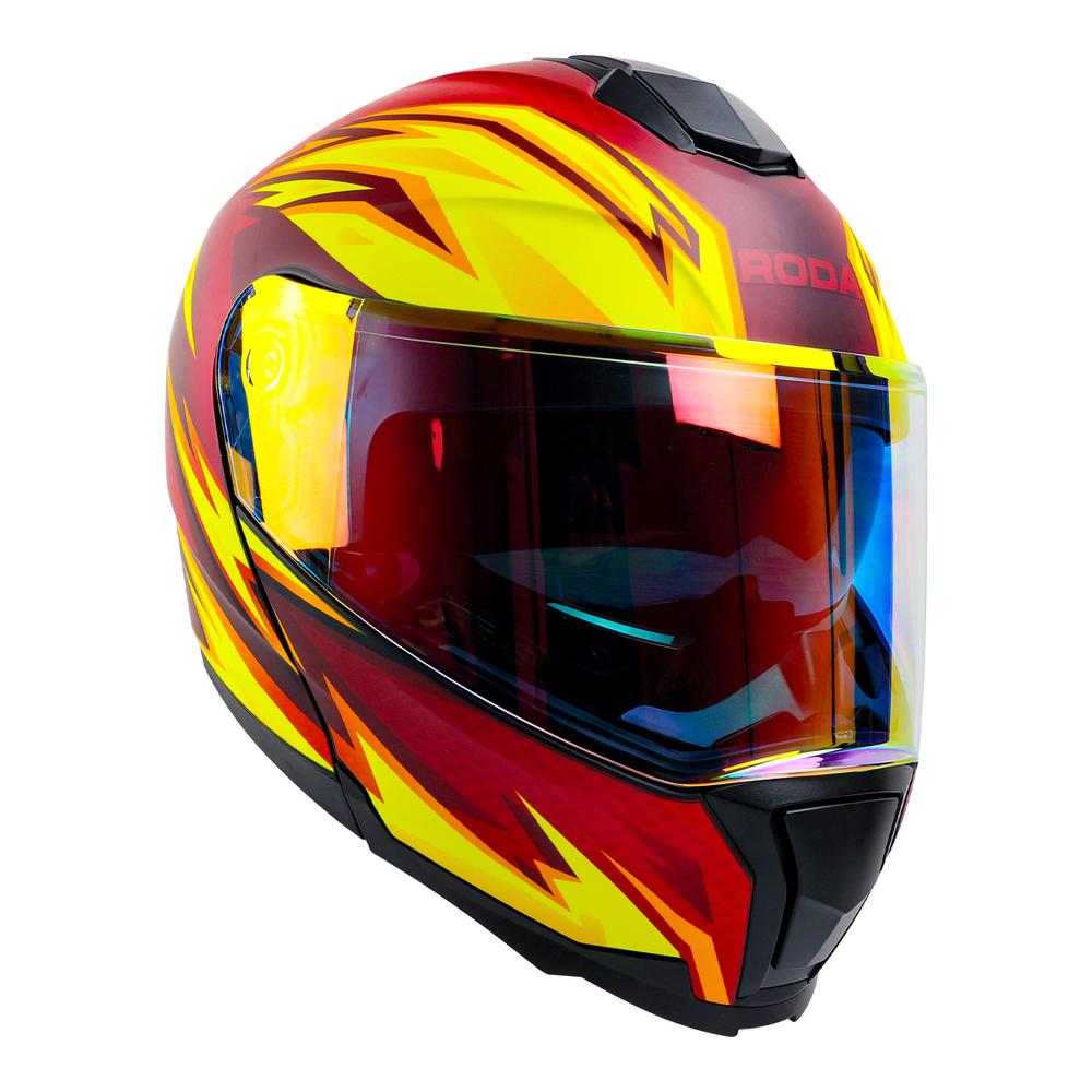 Foto 4 pulgar | Casco Roda Revenge Pro Rojo Mate Thunder Steel Abatible Svs Rojo