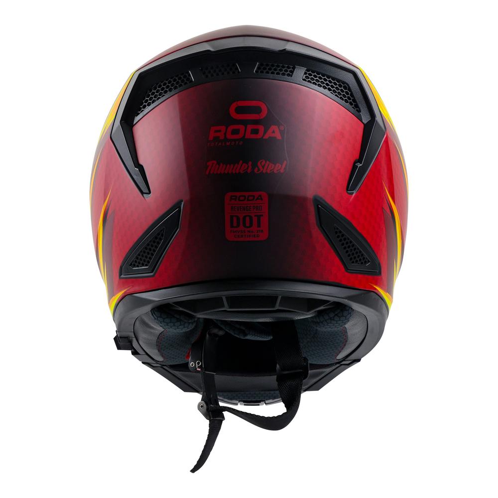 Foto 6 pulgar | Casco Roda Revenge Pro Rojo Mate Thunder Steel Abatible Svs Rojo