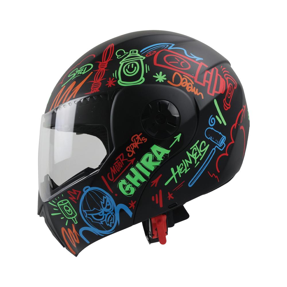 Foto 2 pulgar | Casco Ghira Gh-kids Multicolor Mate Graffiti Abatible Svs