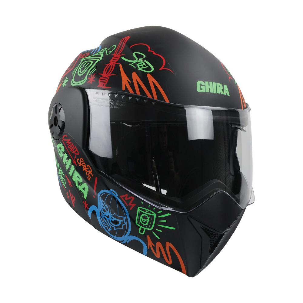 Foto 5 pulgar | Casco Ghira Gh-kids Multicolor Mate Graffiti Abatible Svs