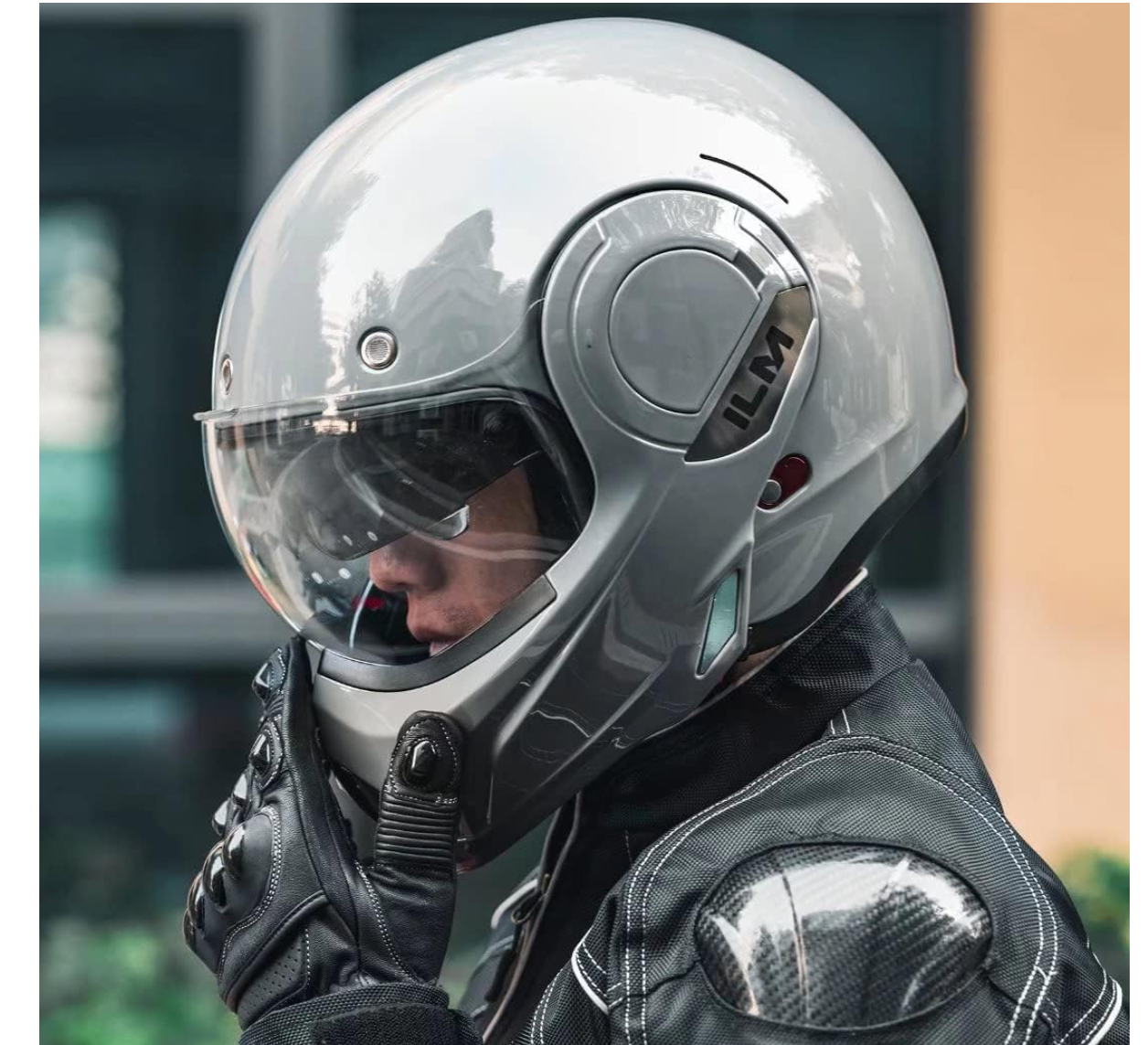 Foto 5 pulgar | Casco Modular Moto Ilm B707 Gris Mate