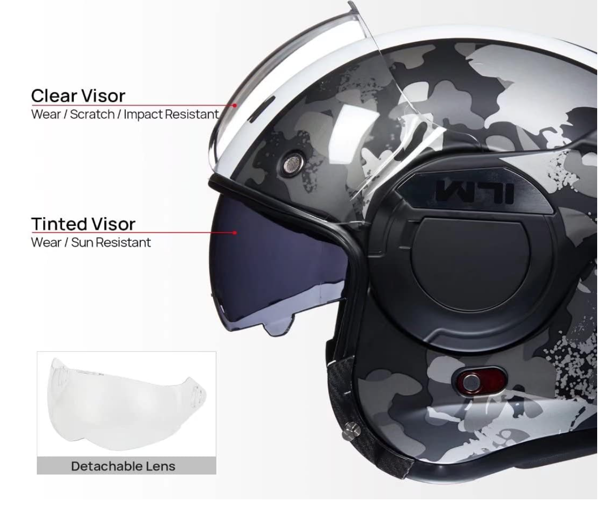 Foto 5 pulgar | Casco Para Moto Ilm B707 Modular Camouflage