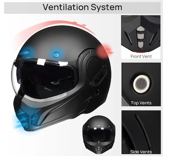 Foto 3 | Casco Modular Ilm B707 Negro Mate