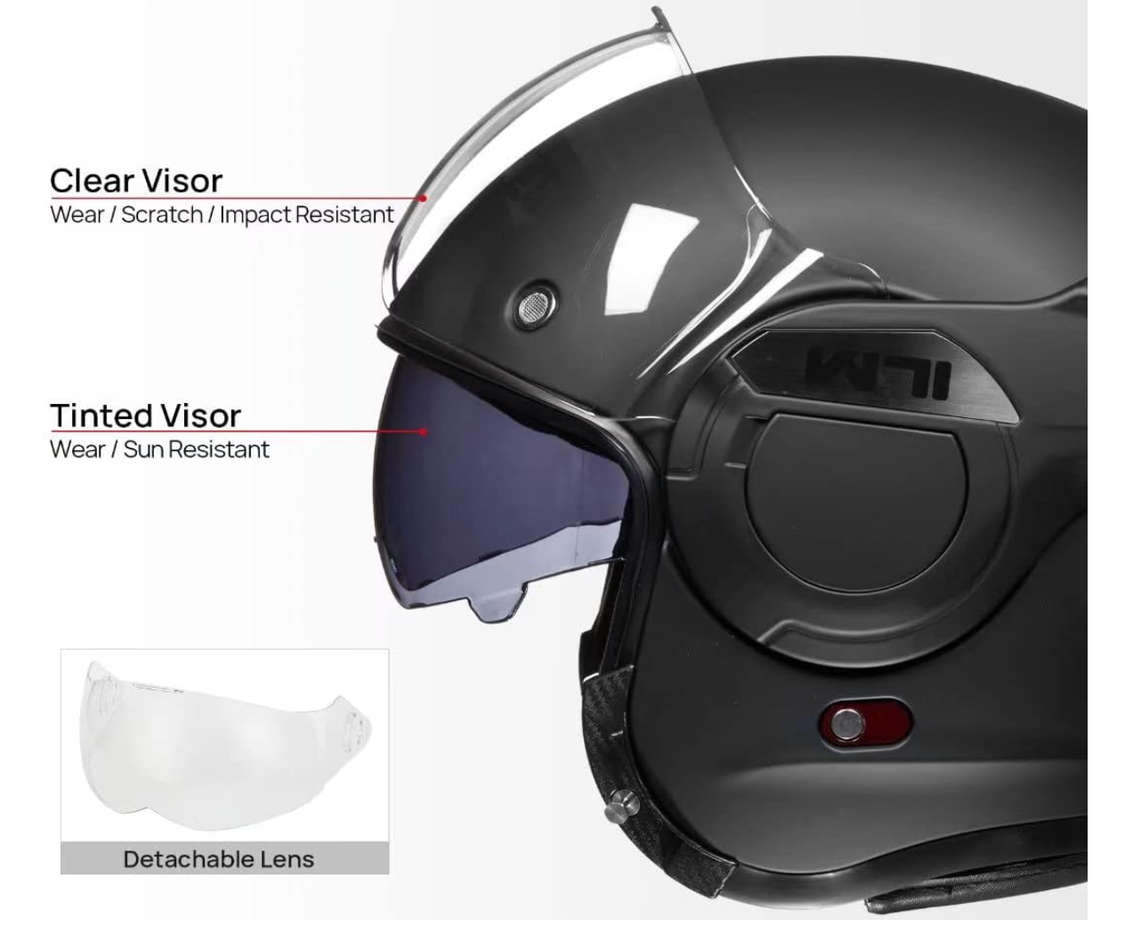 Foto 4 | Casco Modular Ilm B707 Negro Mate