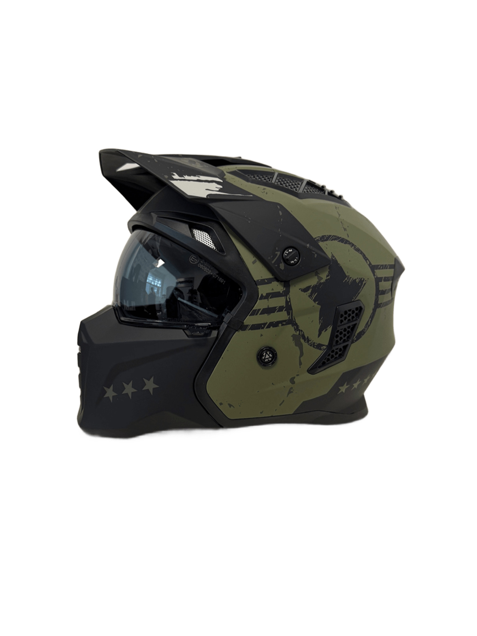 Foto 4 pulgar | Casco De Moto Abierto Ilm Z302 Army Gren