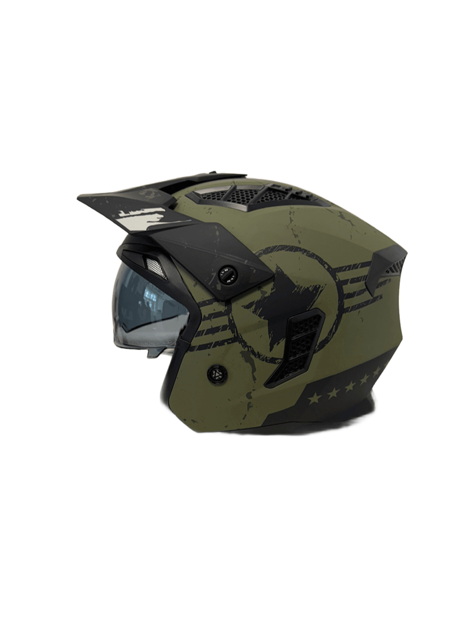 Foto 5 pulgar | Casco De Moto Abierto Ilm Z302 Army Gren
