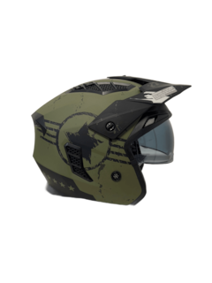 Foto 5 | Casco De Moto Abierto Ilm Z302 Army Gren