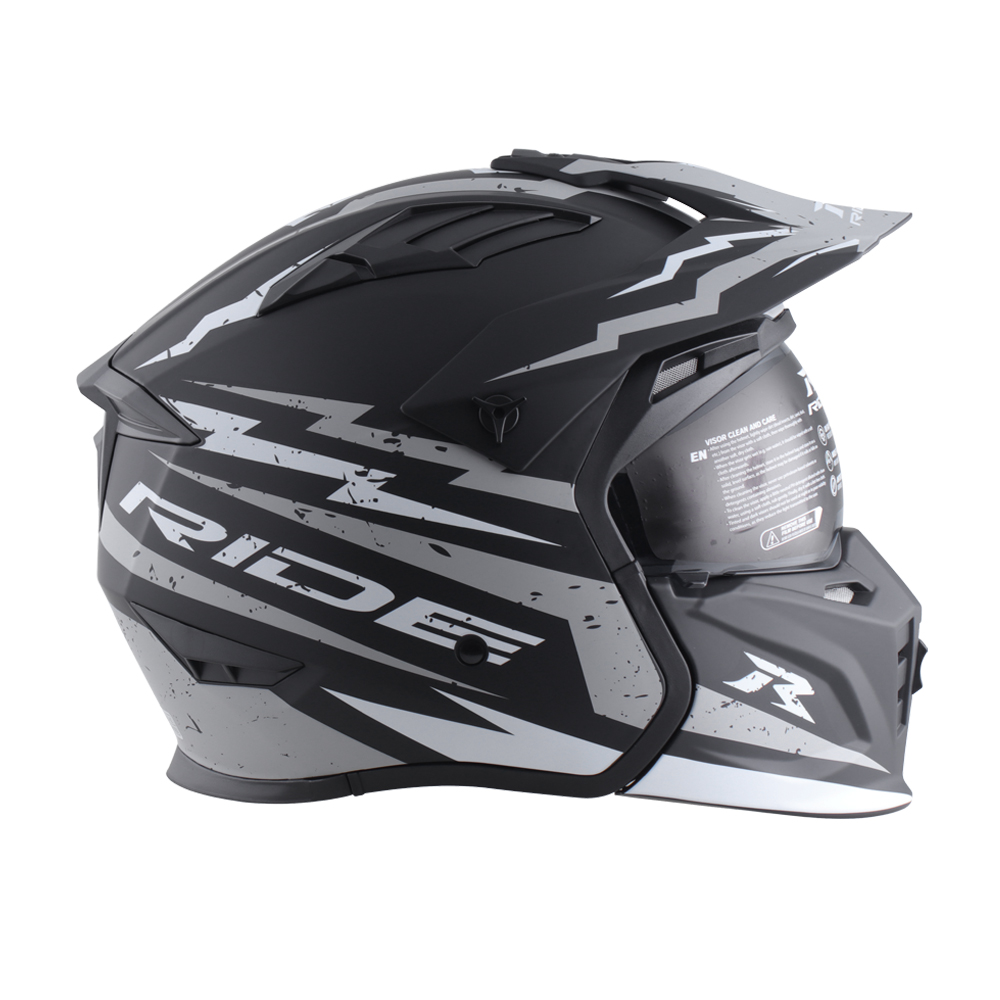 Foto 4 pulgar | Casco Modular Ride Hybrid Hr Sigma Gris/negro Talla L | Mentón Removible, Dot