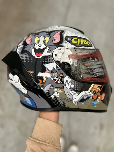 Casco Moto Edge Integral Frankie Tom & Jerry Certificado Dot