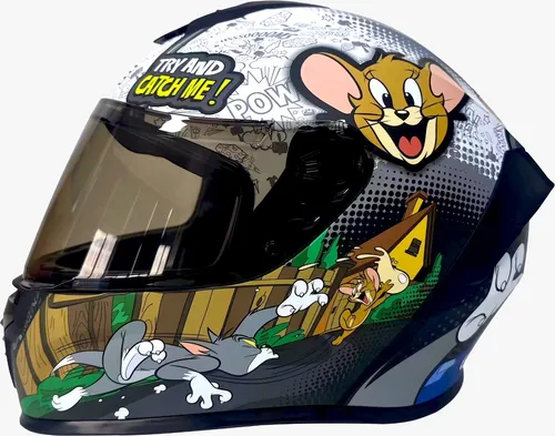 Foto 3 pulgar | Casco Moto Edge Integral Frankie Tom & Jerry Certificado Dot