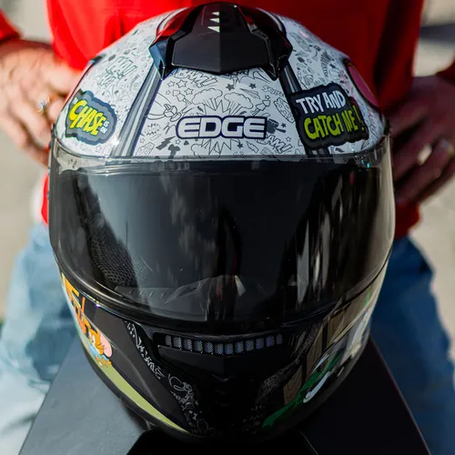 Foto 4 pulgar | Casco Moto Edge Integral Frankie Tom & Jerry Certificado Dot